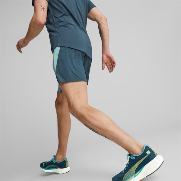 PUMA x First Mile Men's Woven 5" Running Shorts, Dark Night-Adriatic, extralarge-IND